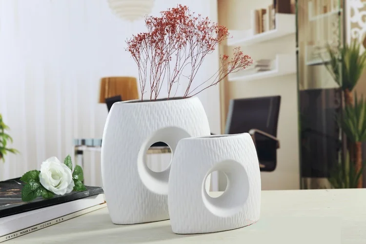 

FASHION CERAMIC FLOWER VASE PAIR CREATIVE PORCELAIN DECORATION ART CRAFT EMBELLISHMENT ORNAMENT ACCESSORIES FOR HOME AND OFFICE