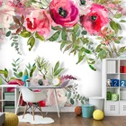 Настенные обои на заказ, Современные Простые розовые цветы, Фреска для гостиной, детской спальни, домашний декор, настенные бумажные креативные художественные росписи