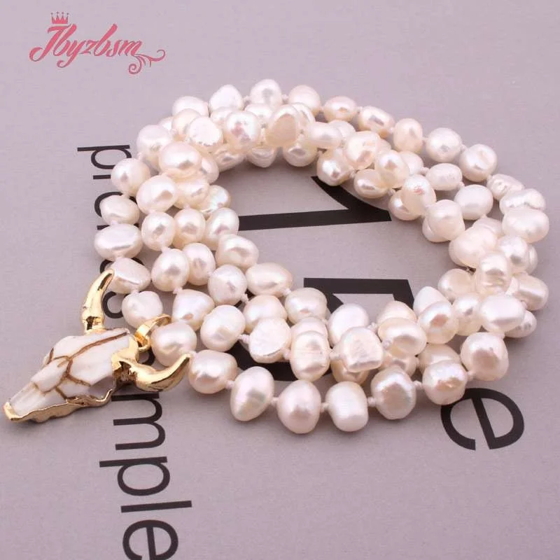 

Длинное женское ожерелье с подвеской в виде рога, 5-7 мм