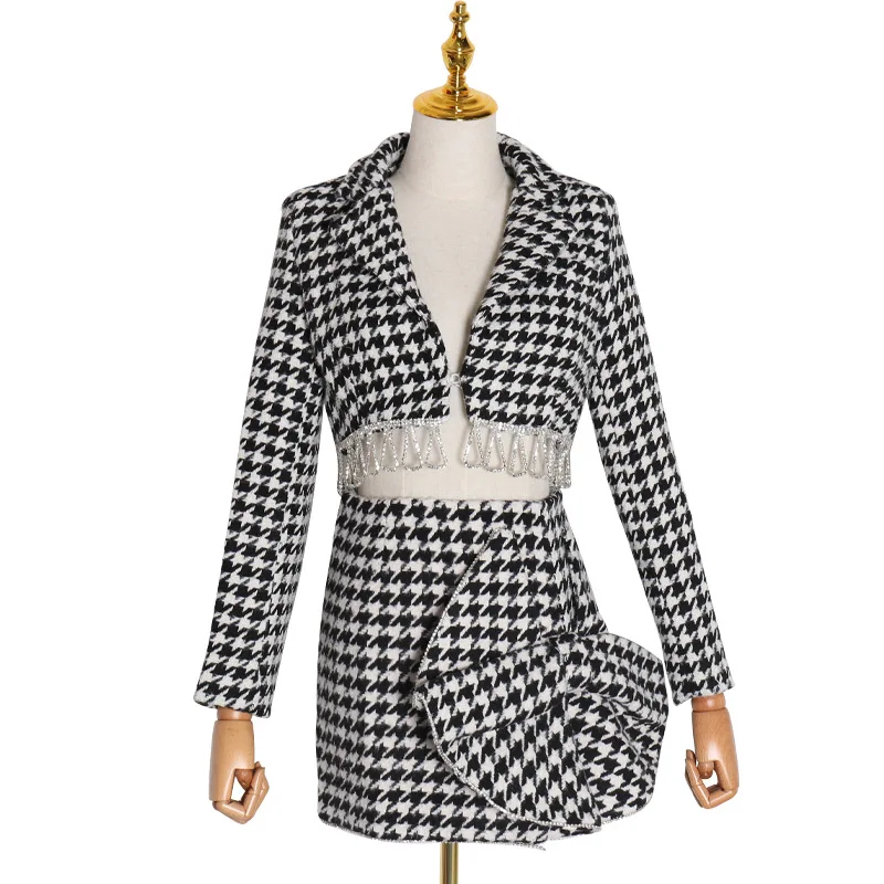 FINEBUD новинка модные элегантные весна-осень женские длинные рукава стразы