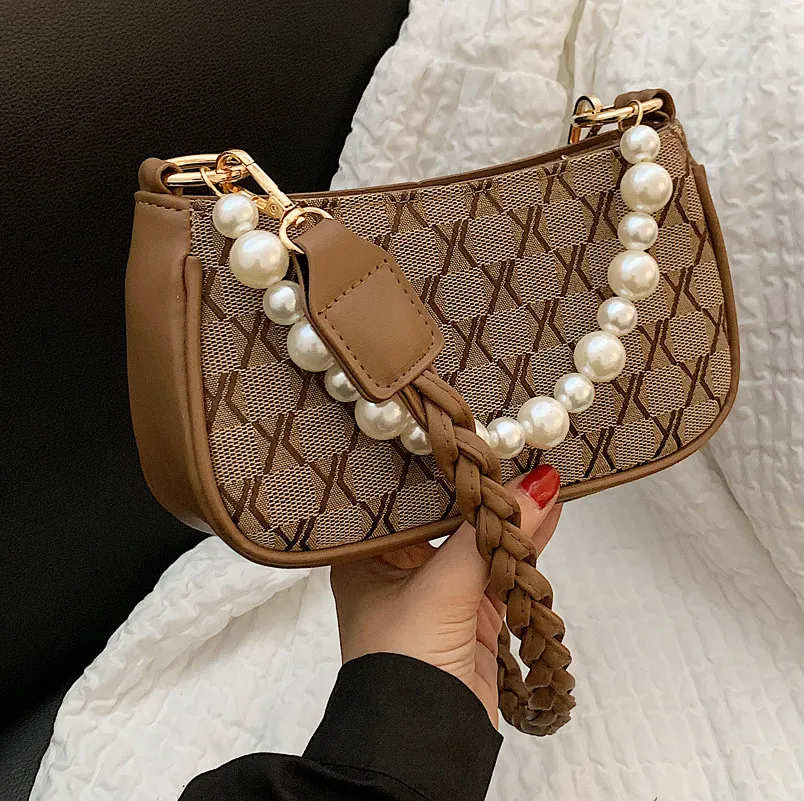 

Niche Design Bag Ladies Bag 2021 New Trendy Wild Messenger Small Bag Fashion Pearl One-shoulder Underarm Bag Mahjong Bag