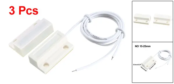 NO 3pcs Uxcell 1-30 шт. MC-38 поверхностного монтажа проводной NC без дверная сигнализация Магнитный тростниковый переключатель - Цвет: NO 3pcs