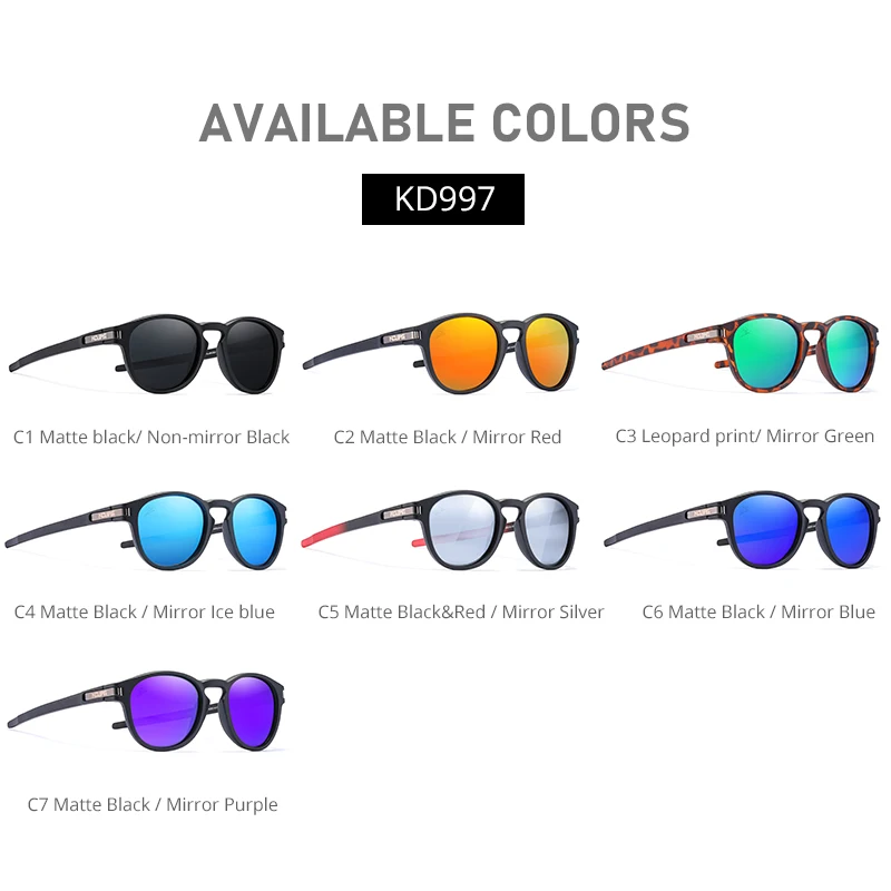 

KDEAM Skateboarding Stylish Polarized Sunglasses Men Flexible TR90 Frame Keyhole Bridge Mirror Coating Sun Glasses Women KD997