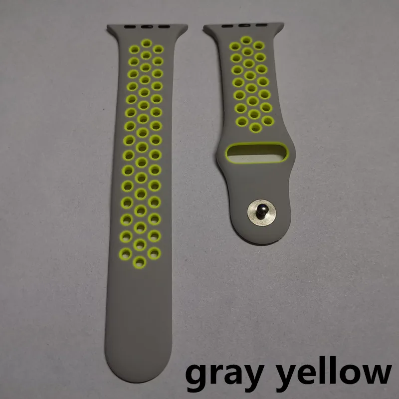 gray yellow Универсальный ремешок 42/44 мм для умных часов F8 и часов 1-4 поколения часов - Цвет: gray yellow
