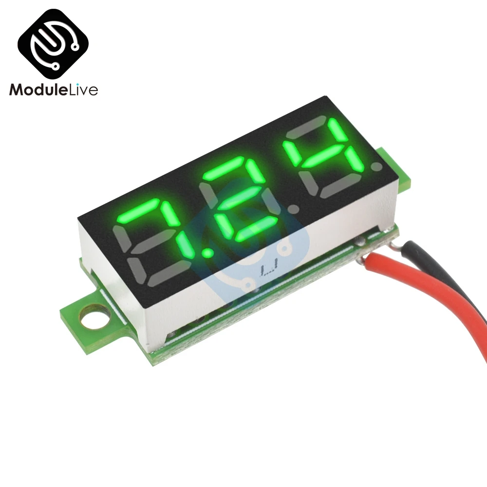 Цифровой вольтметр красный синий желтый зеленый 0 28 дюйма постоянный ток 3 5 30 в