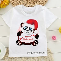 new boys t shirt cute panda christmas cartoon print kids tshirt christmas gift clothing casual harajuku christmas girls t shirts