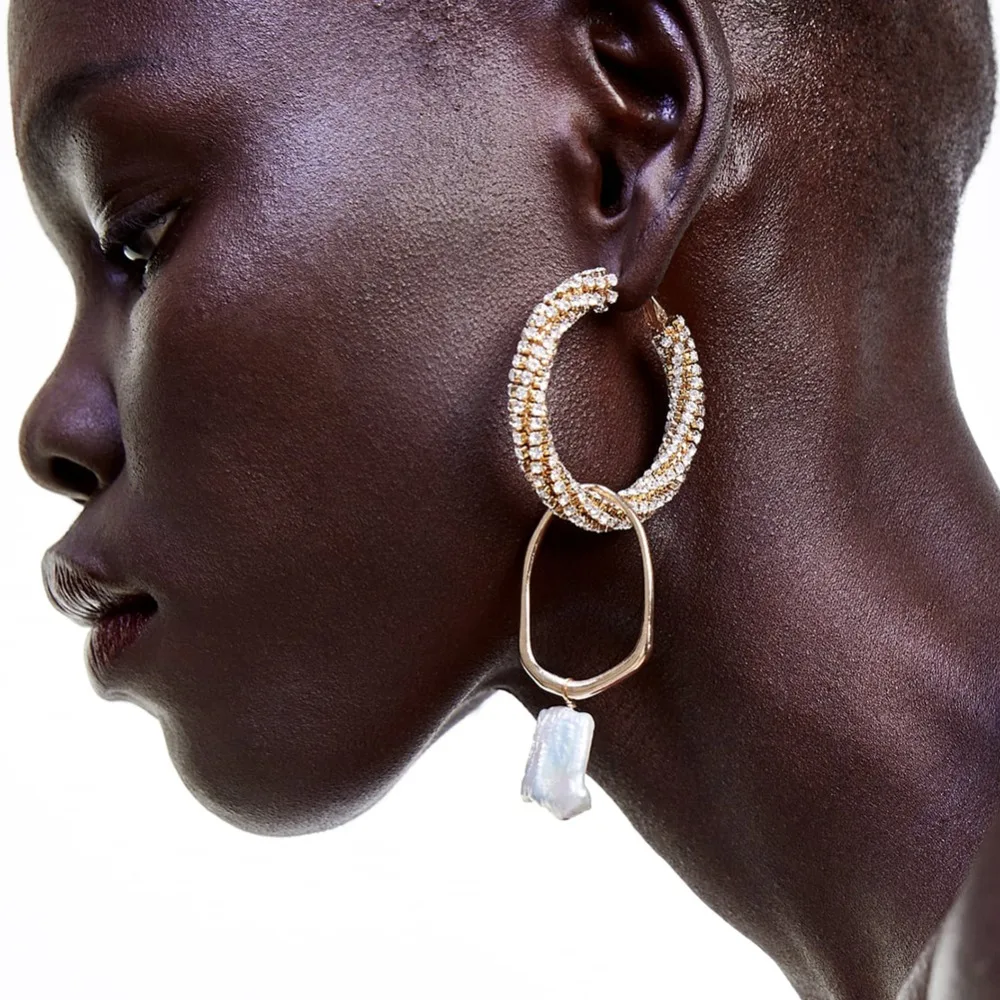 Женские массивные серьги Za этнические висячие в стиле бохо с натуральным камнем