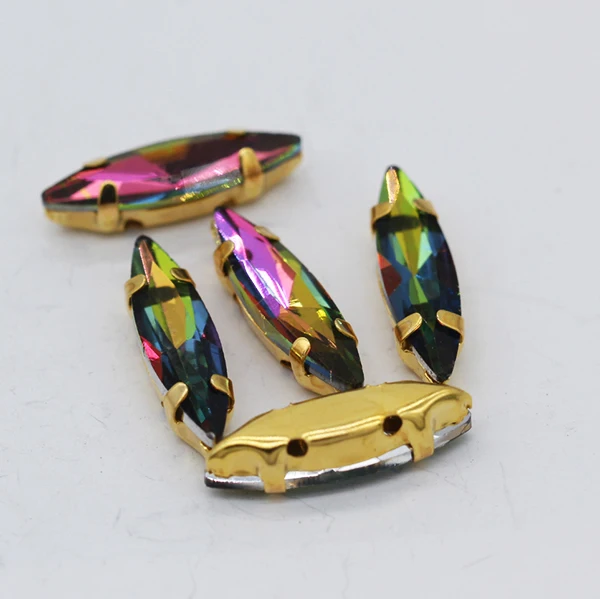 20p 4x15 мм Наветт конский глаз пришить на причудливый стеклянный камень с шитьем