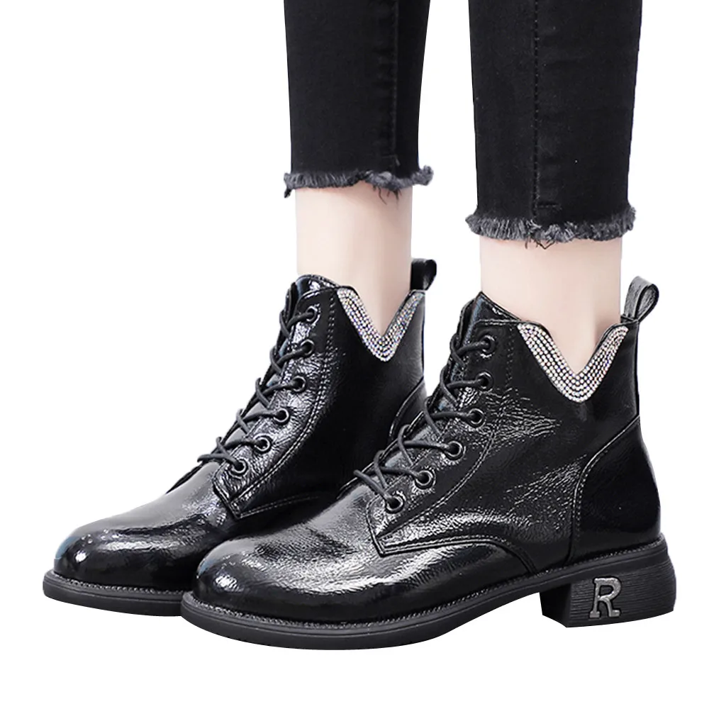 Женская модная обувь на плоской подошве женские студенческие Ботинки martin