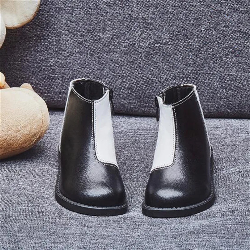 

New Children Ankle Boots Baby Toddler Winter Snow Boots Girls Soft bottom Shoes Princess Flat Genuine Leather Boots Kids 019