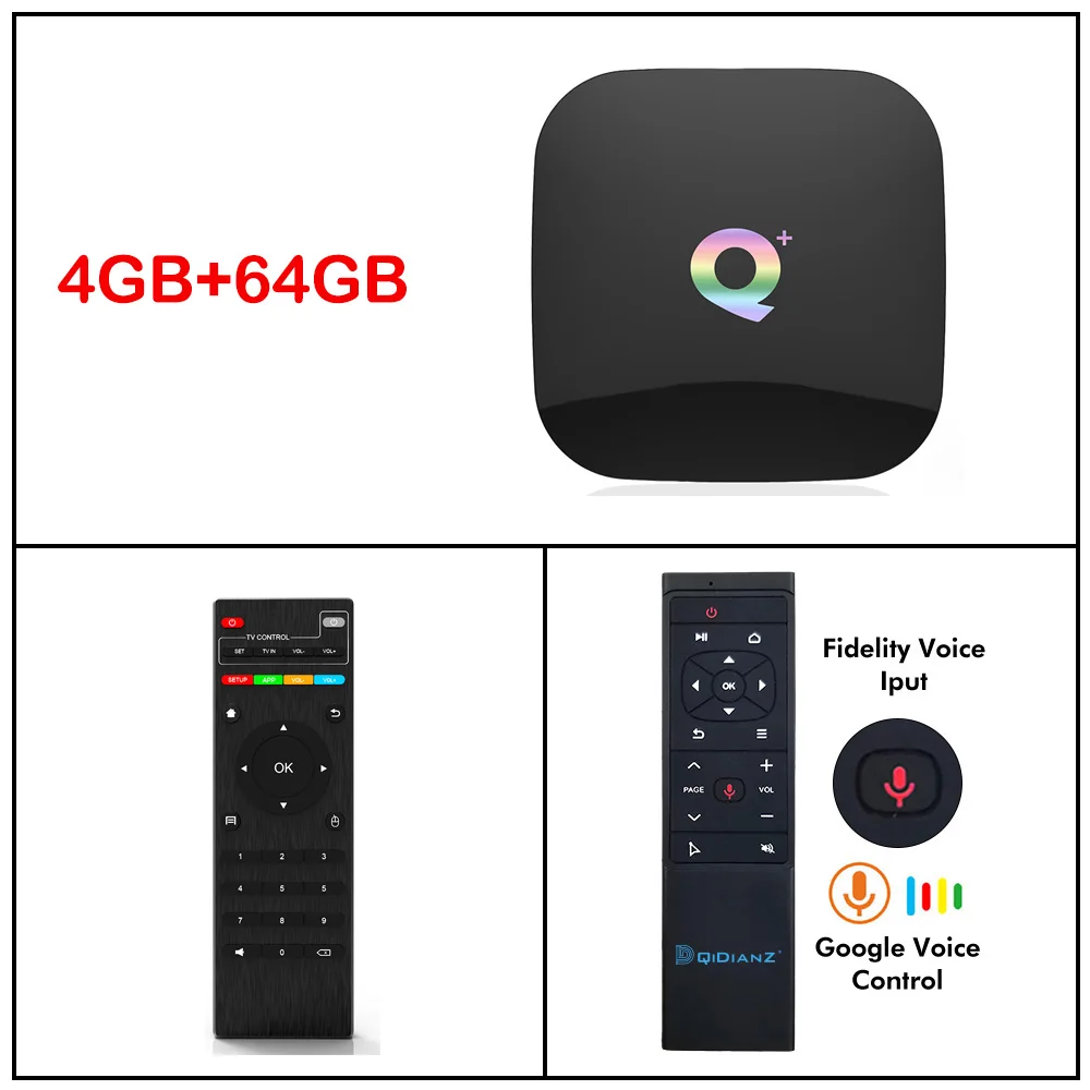 QPLUS-4-64-MT12 DQiDianZ QPlus Android 9,0 SAMRT tv BOX 4 Гб+ 64 Гб H6 четырехъядерный Mali-T720MP2 WiFi 2,4 ГГц 6 к H.265 медиаплеер Ethernet RJ-45 - Цвет: QPLUS-4-64-MT12