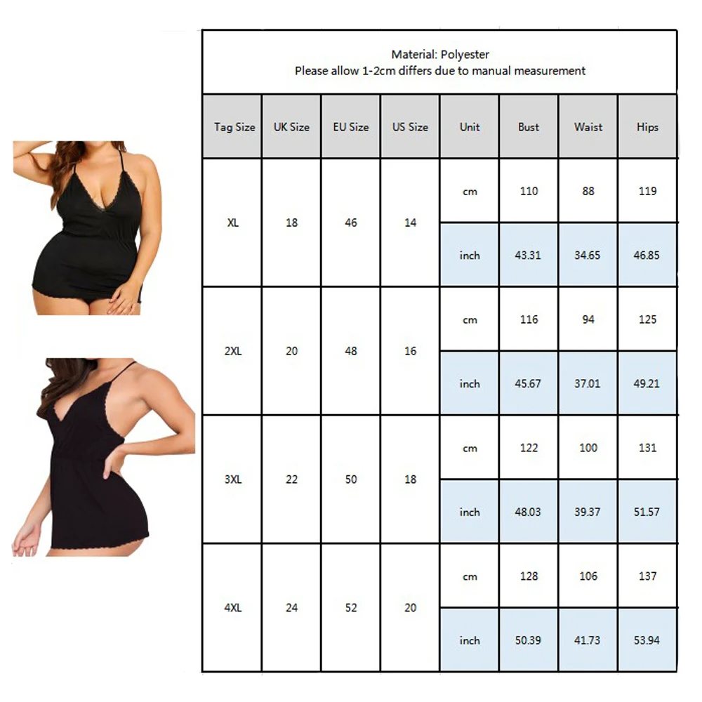 Плюс размер женское сексуальное нижнее белье кружевная сорочка на тонких