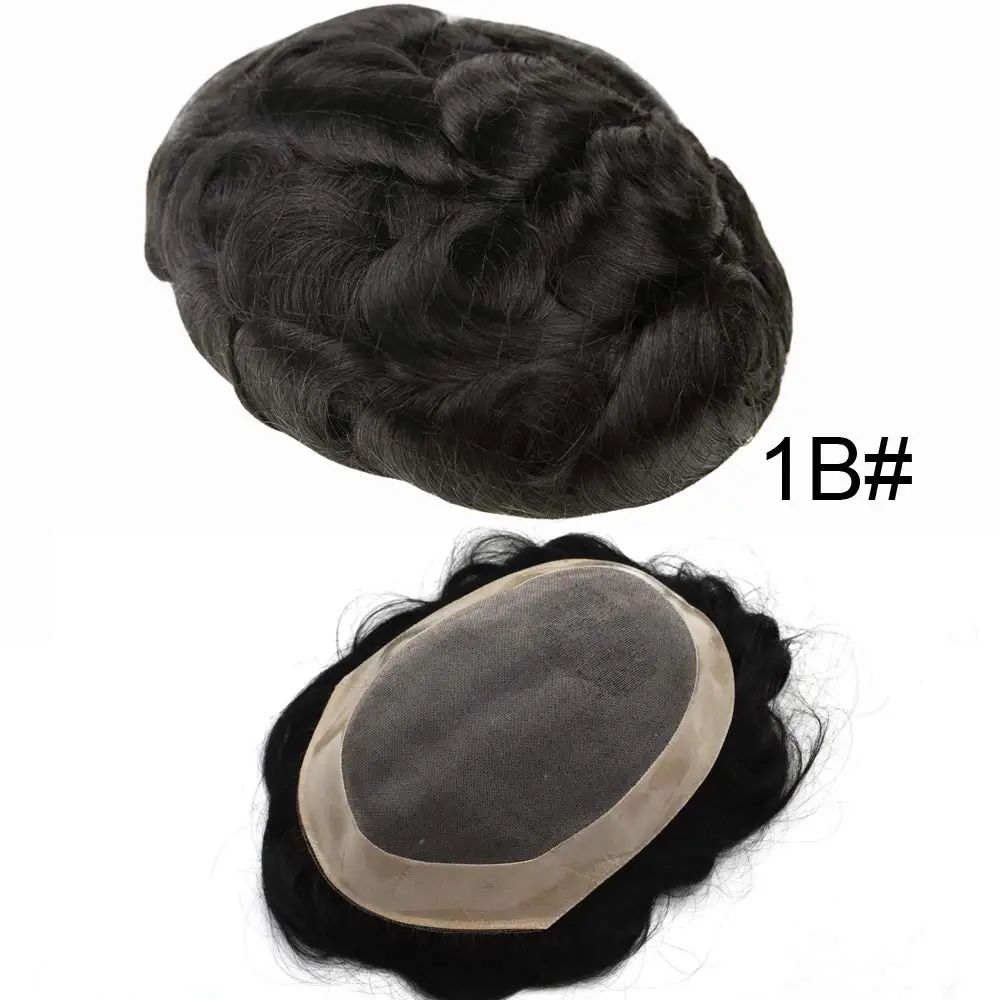 Wholesale 8 x10 Toupee For Men 100% Human Hair  Mono with NPU Replacement System Wave 5 Colors