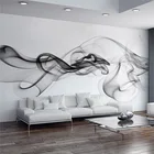 Настенные обои с абстрактным изображением черно-белого дыма, тумана, для гостиной, спальни, домашнего декора, самоклеящиеся водонепроницаемые 3D наклейки