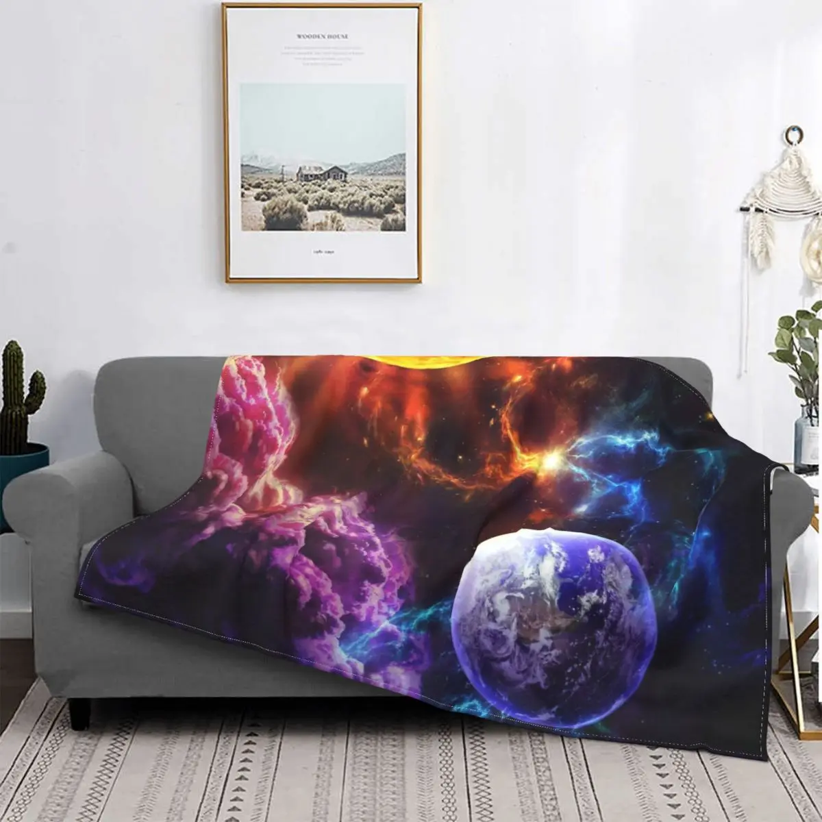 

Одеяло с меховой подкладкой и 3D принтом звезд, Вселенной, для путешествий, для молодежи