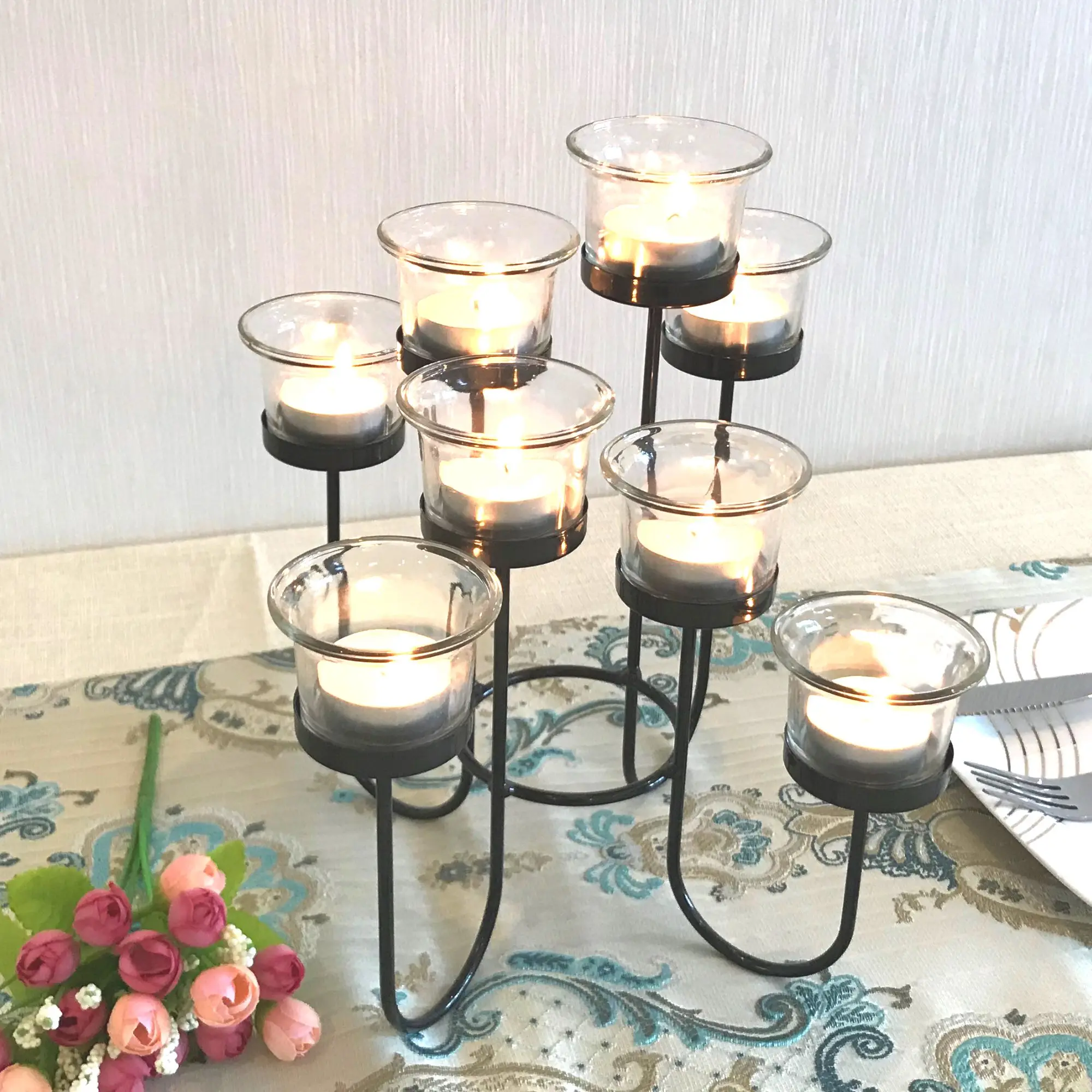 

Europe Creative Iron Art Tall Candle Holders Christmas Metal Luxury Candelabra Ornaments Candelabros Wedding Centerpieces EC50ZT