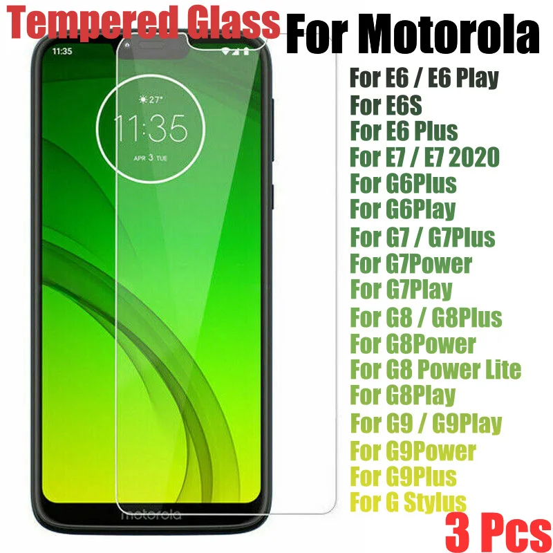 

UGI 3Pcs 9H Screen Protective Glass Tempered Glass Protector Front Film For Motorola Moto G Stylus G7 G8 G9 Plus PLAY Power E6 7