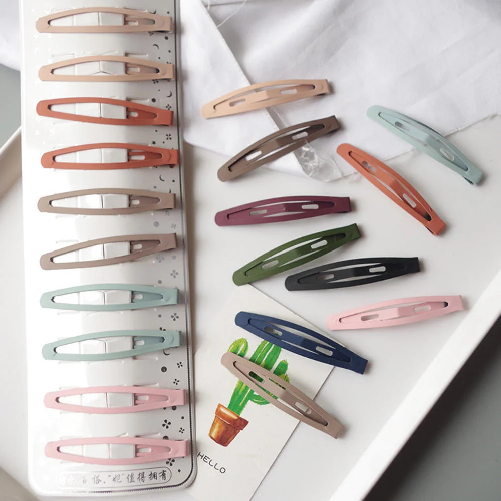 

10 Pcs Paint Frosted BB Hair Clip All-match Sweet Girl Bangs Hairpin Student Hair Accessories For Baby Women Girls One-word Clip