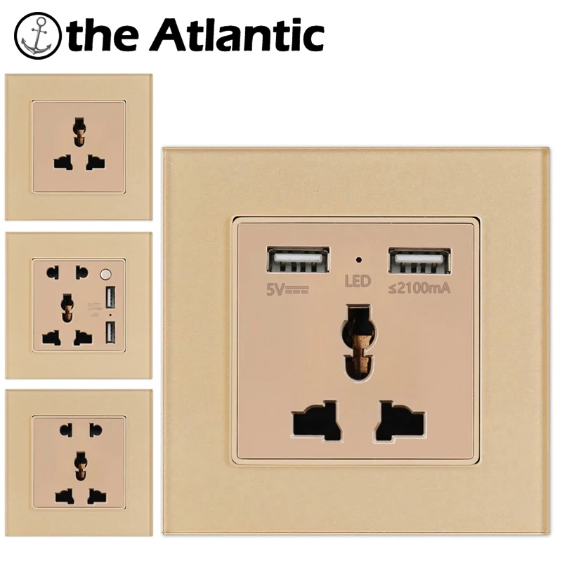 Универсальная Розетка с 2.1A USB розетка настенная Электророзетка 2 порта зарядное