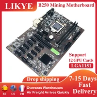 b250 motherboard mining set support 12 gpu lga1151 with g3900 cpu pci e slot 816gb 2133mhz ddr4 for ethereum miner motherboard