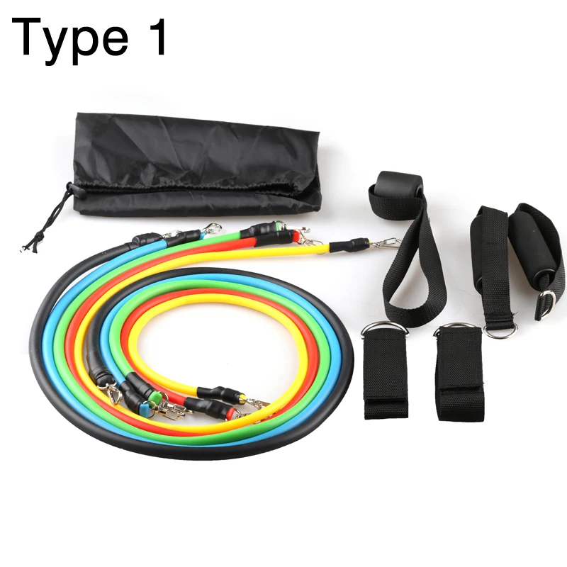 

11Pcs/Set Resistance Bands Exercise Training Tube Pull Rope Pedal Rubber Expander Elastic Bands For Fitness Workout