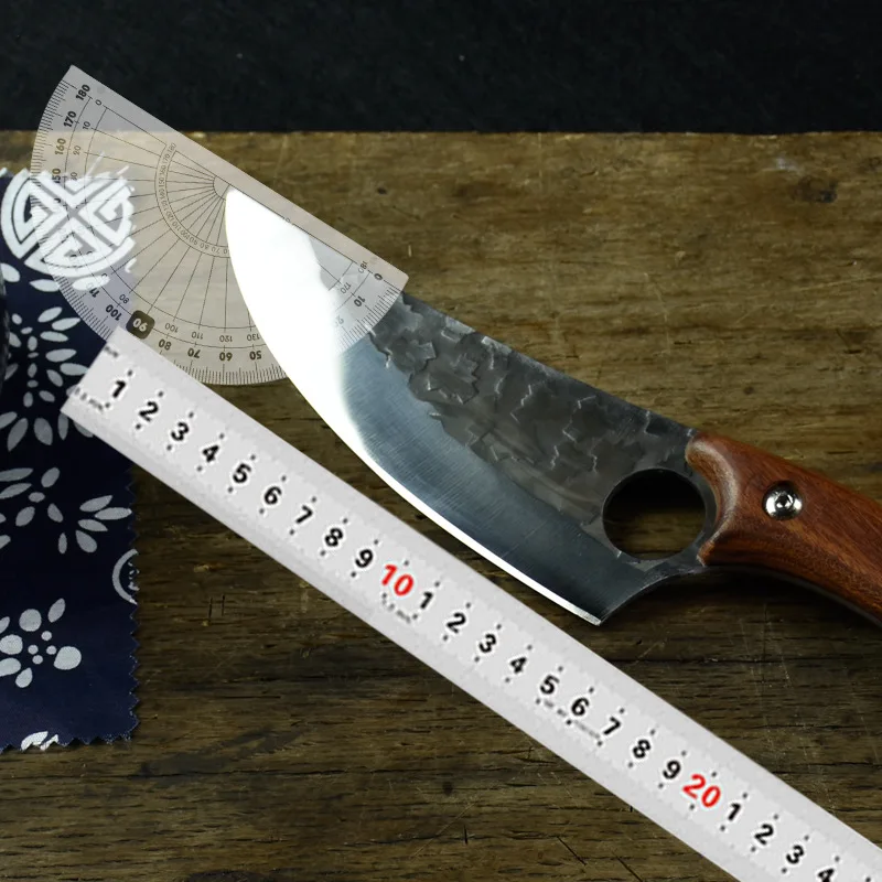 

Little Cook 6" Handmade Kitchen chef Knife fixed blade Chinese meat Cleaver Vegetable Cutter Cooking Cuisine Tools Accessories