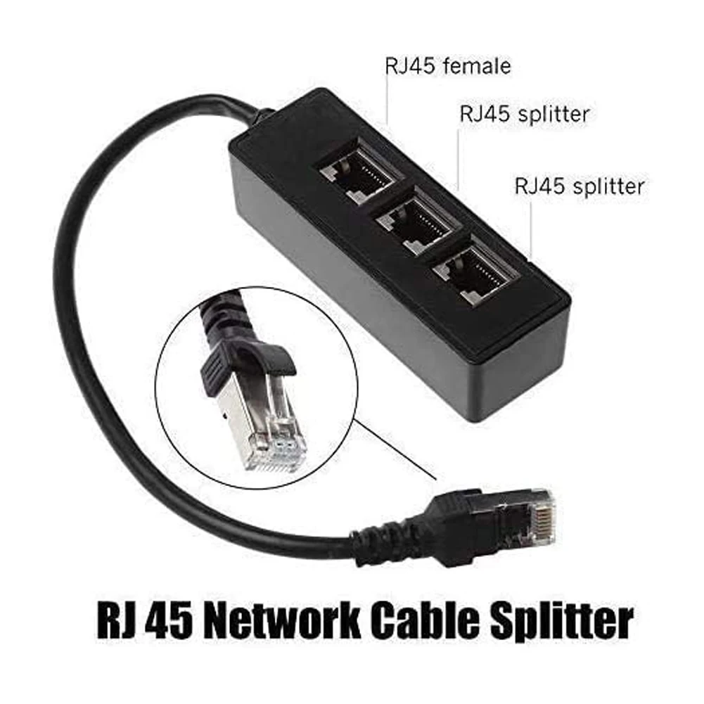 Разветвитель RJ45 3 в 1 Сетевой удлинитель Ethernet для локальной сети коннектор