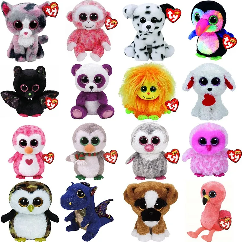 Игрушка плюшевая с большими глазами мягкая кукла-Зверюшка со сверкающими