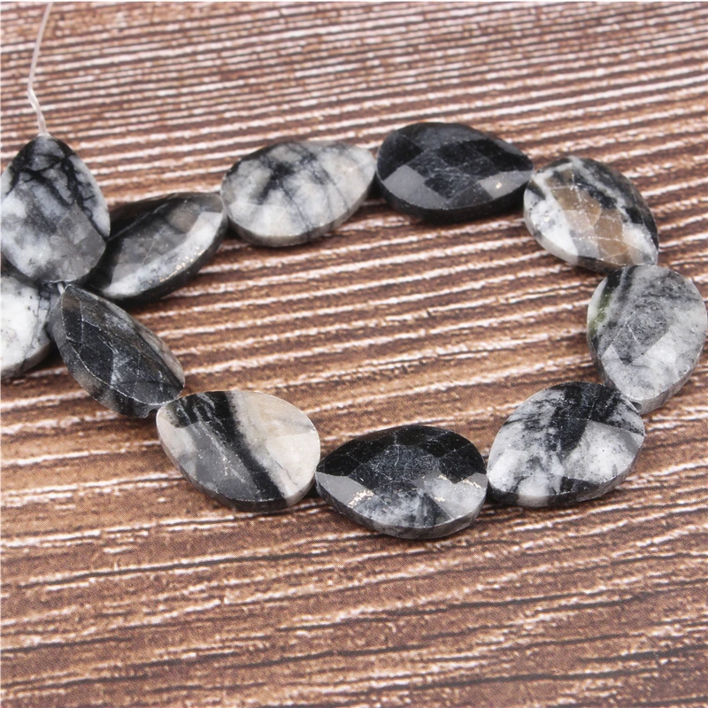 

Lanli Cut water drop Black network DIY accessories production Necklace Earrings Bracelet beads pendant sweater chain