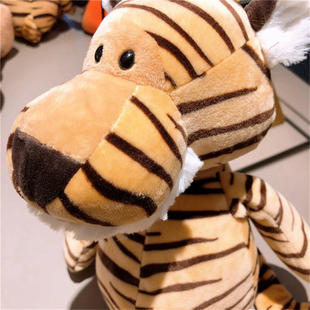 

25cm Simulation Forest Lifelike Animals Plush Toys Stuffed Lion Tiger Elephant Monkey Leopard Giraffe Raccoon Doll for Kids Gift