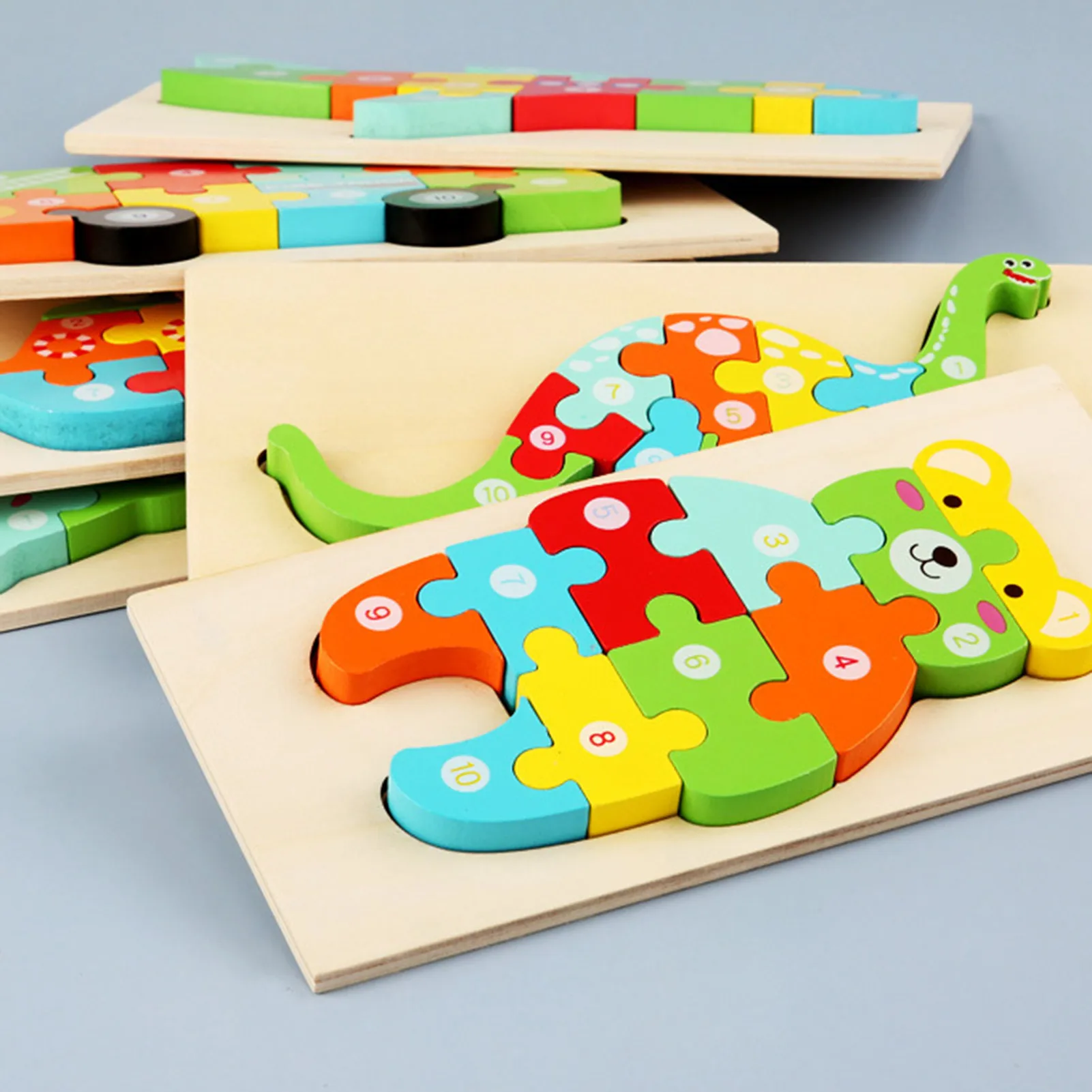 

Kids Montessori Toy 3D Puzzle Building Block Toys Cartoon Animal Puzzle Block Toys For Children Intellectual Development Toys