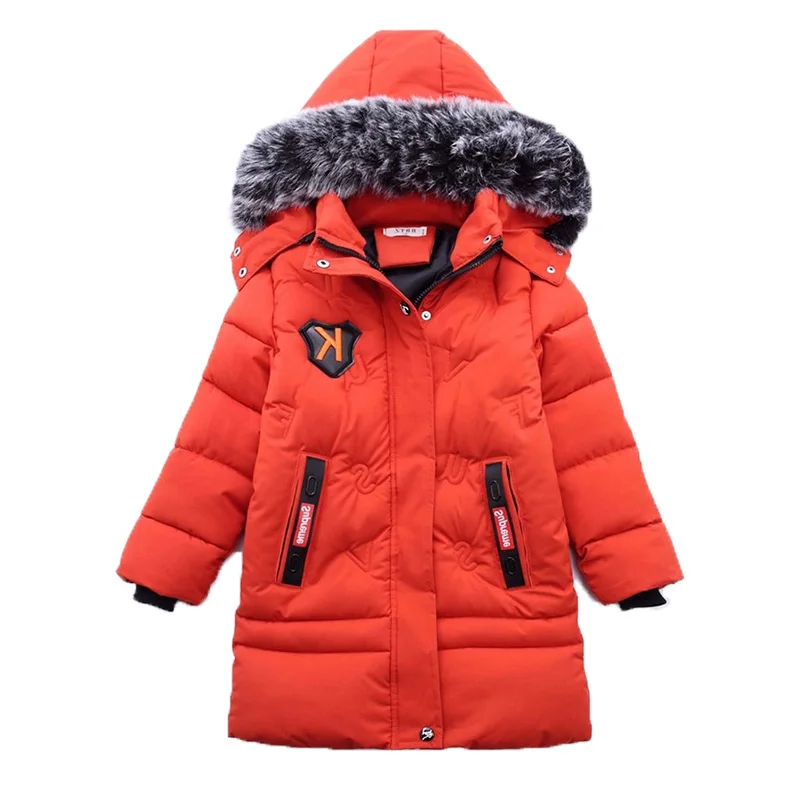 Стеганая Меховая куртка для мальчиков подростков зимнее пальто в Корейском