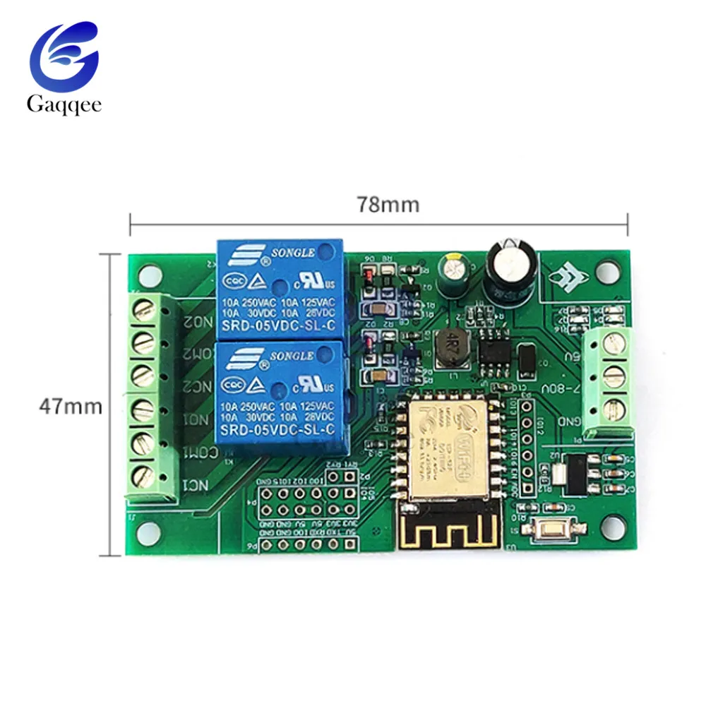 ESP8266 12 в WIFI релейный модуль IOT APP пульт дистанционного управления 2-ChannelDual для