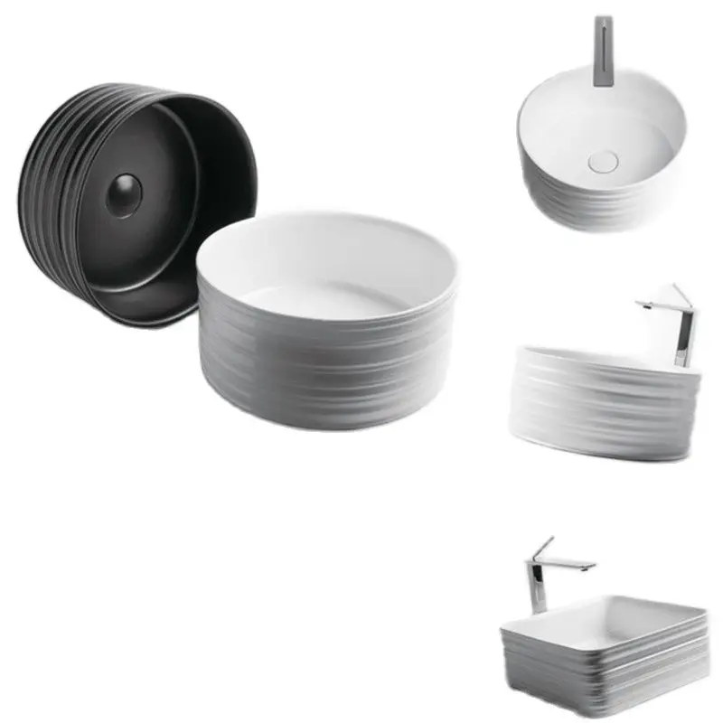 Нордическая верхняя раковина черно-белая квадратная керамическая