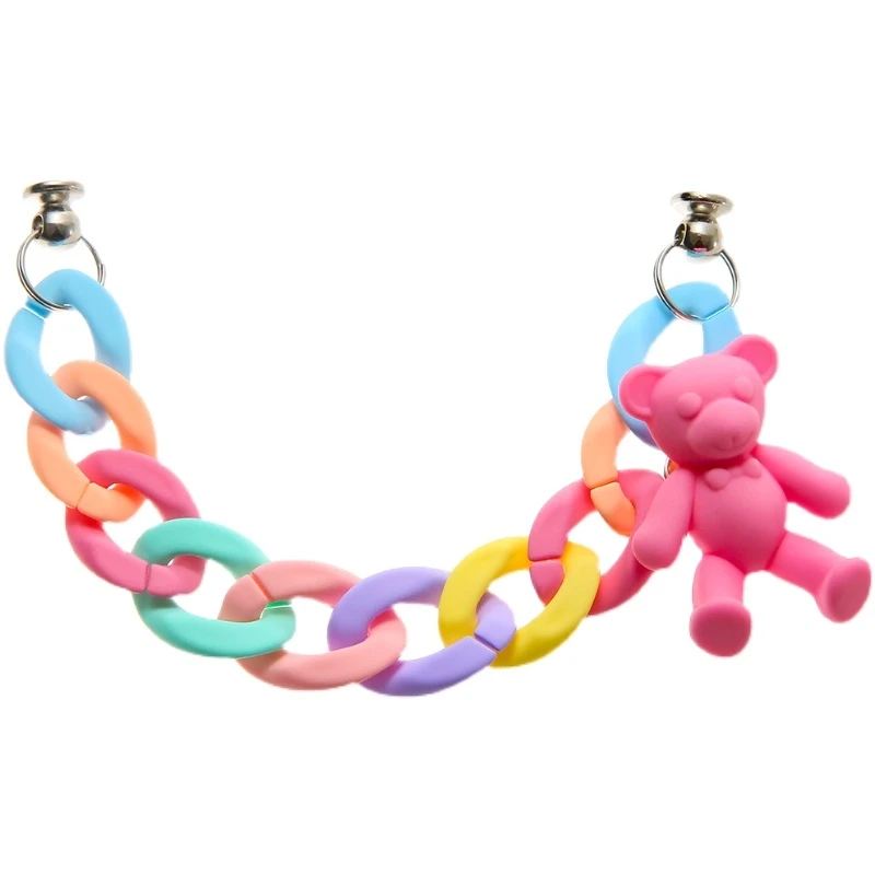 

Lovely Bundle Accessories Croc Charms Chain Jelly Color Five-pointed Star Cute Bear Croc Accessories Decorative Shoe Buckle