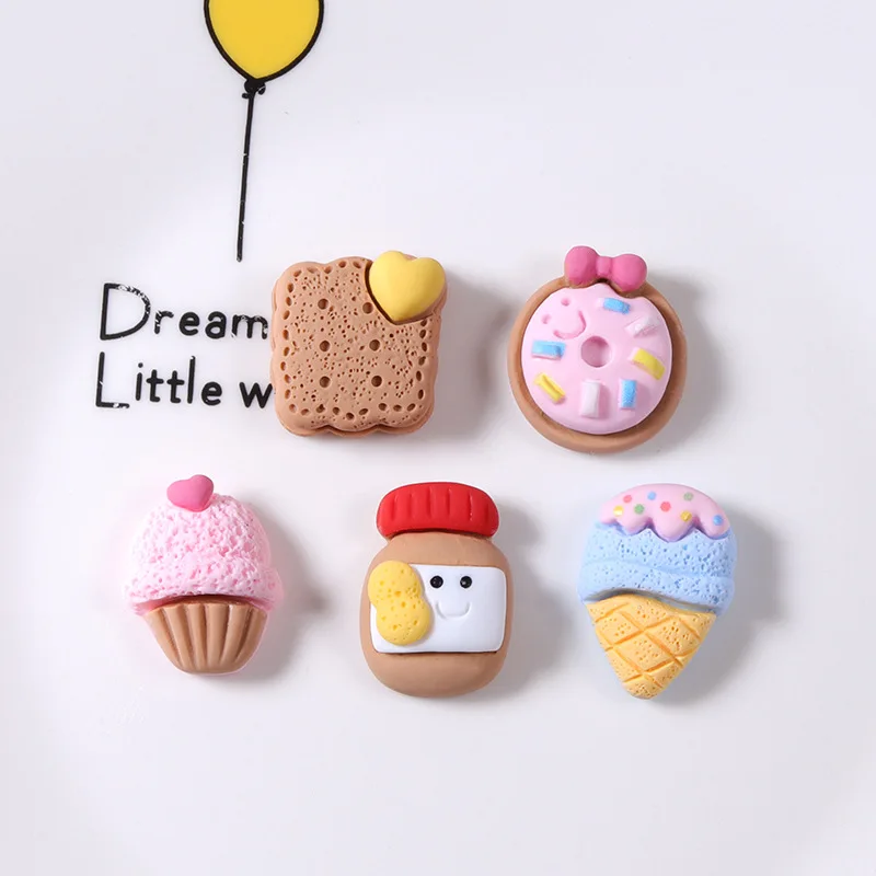

simulation food Biscuit resin Heart Ice cream flatback cabochons For Hair Bow Centers DIY Scrapbooking Craft Decor