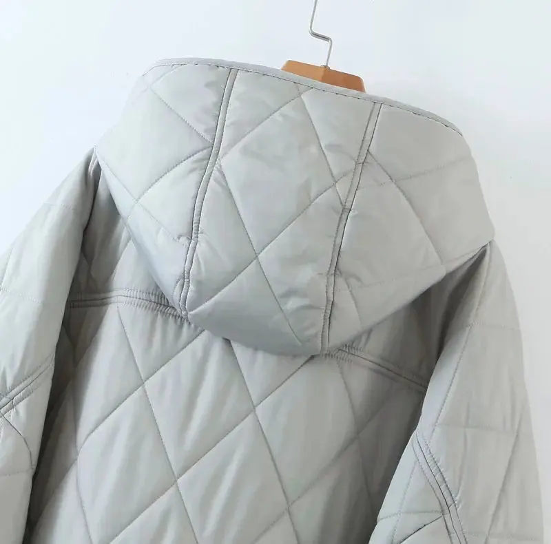 

Women Fashion Thick Warm Oversized Parkas Hooded Padded Coat Vintage Long Sleeve Pockets Female Outerwear Chic Overcoat C274