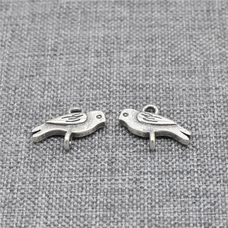 

6pcs of 925 Sterling Silver Bird Connector Charms 2-Side for Bracelet Necklace