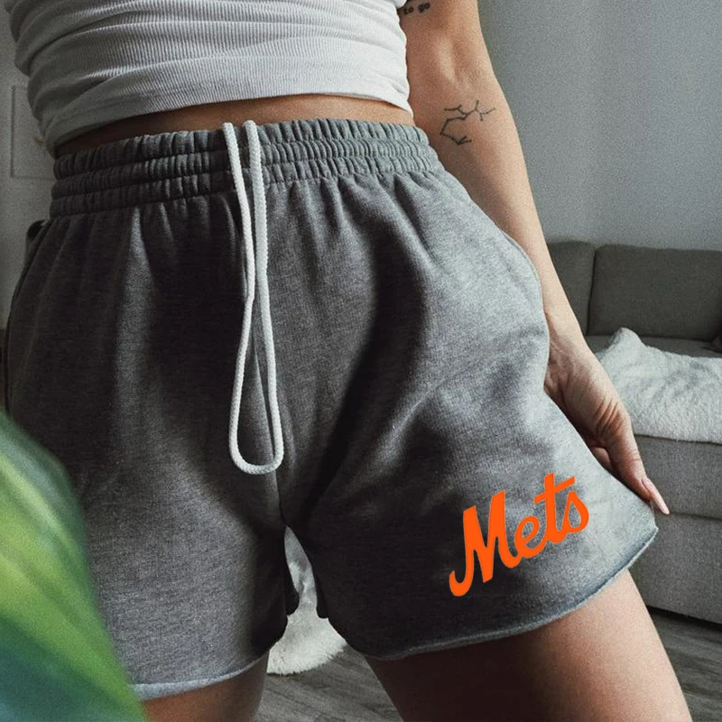 

NY Mets Casual Fashion Sports Shorts Black Gery Summer Women Short Comfortable young style pants