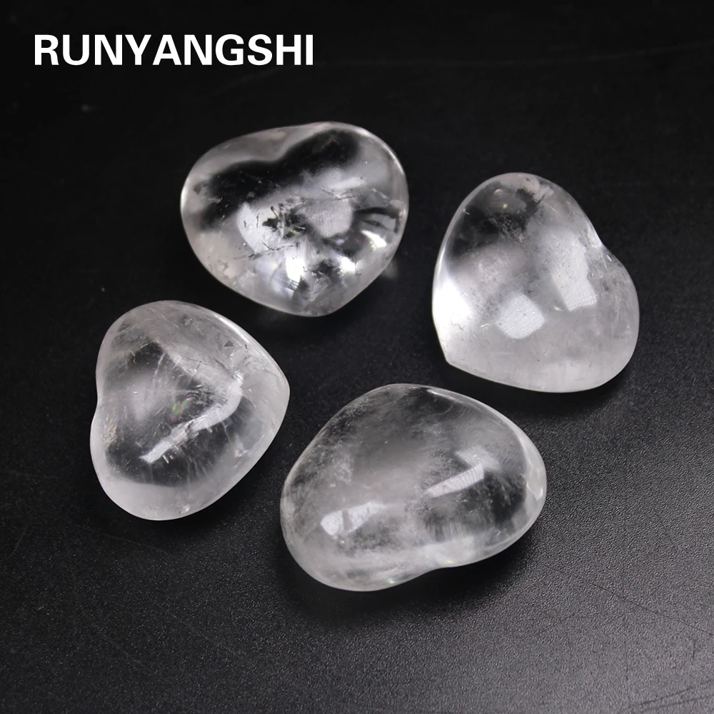 Runyangshi 1 шт 30-35 мм драгоценные камни натуральный прозрачный кварц кристаллы любовь