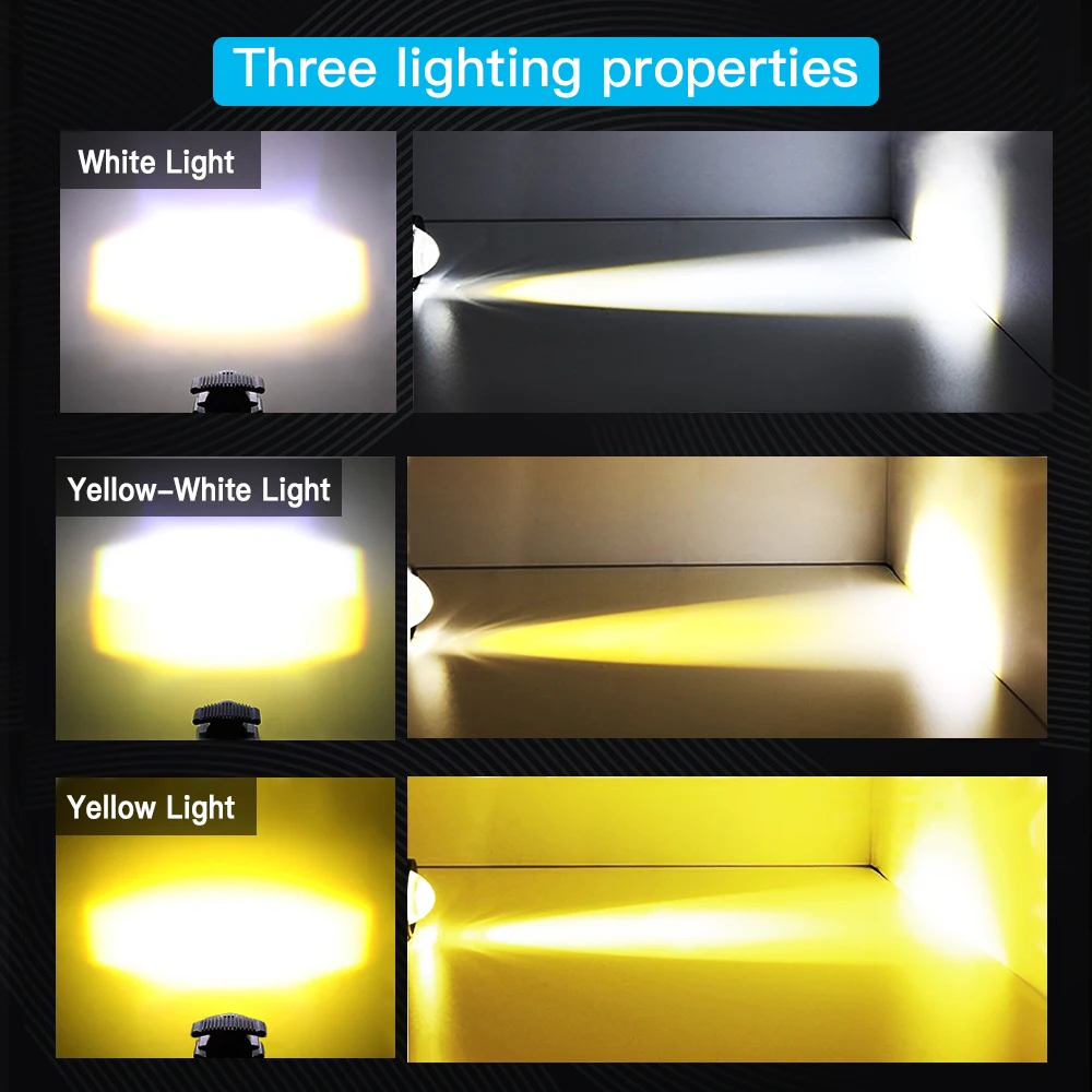 Универсальные светодиодные передние фары для мотоцикла 2 шт. 60 Вт 12D линзы