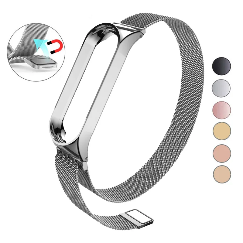 Mi Band 4 обновленный магнитный ремешок из нержавеющей стали роскошный для часов 4/3