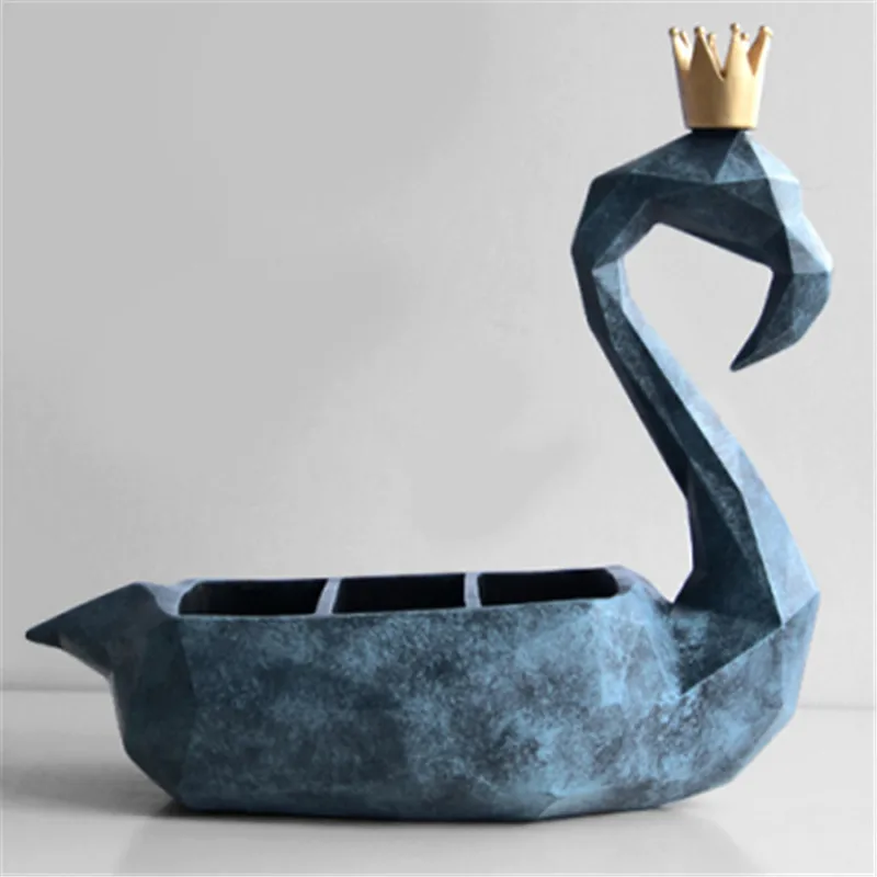

Resin Home Decor Sculpture Flamingo Figurine Statue Make Up Organizer Mobile Phone Tools Control Storage Box Organizer WM25