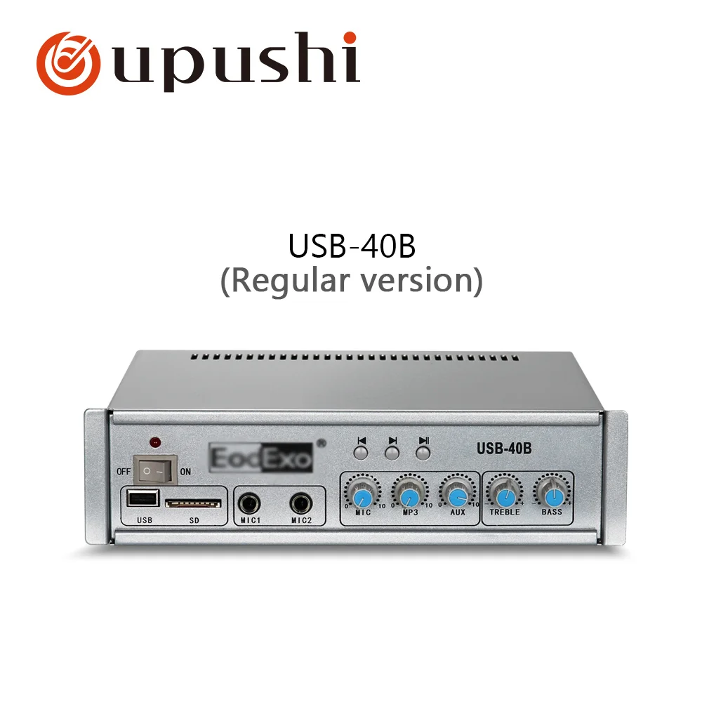 Oupushi Профессиональный Усилитель 2 way вход для микрофона pa bluetooths цифровой усилитель с пультом дистанционного управления USB декодирования и MP3 воспроизведения - Цвет: 1 package