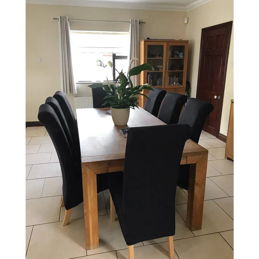 Polyester Chair Cover Black Dining Room Slipcover Removable Seat Elastic Protection For Home Supplies | Дом и сад