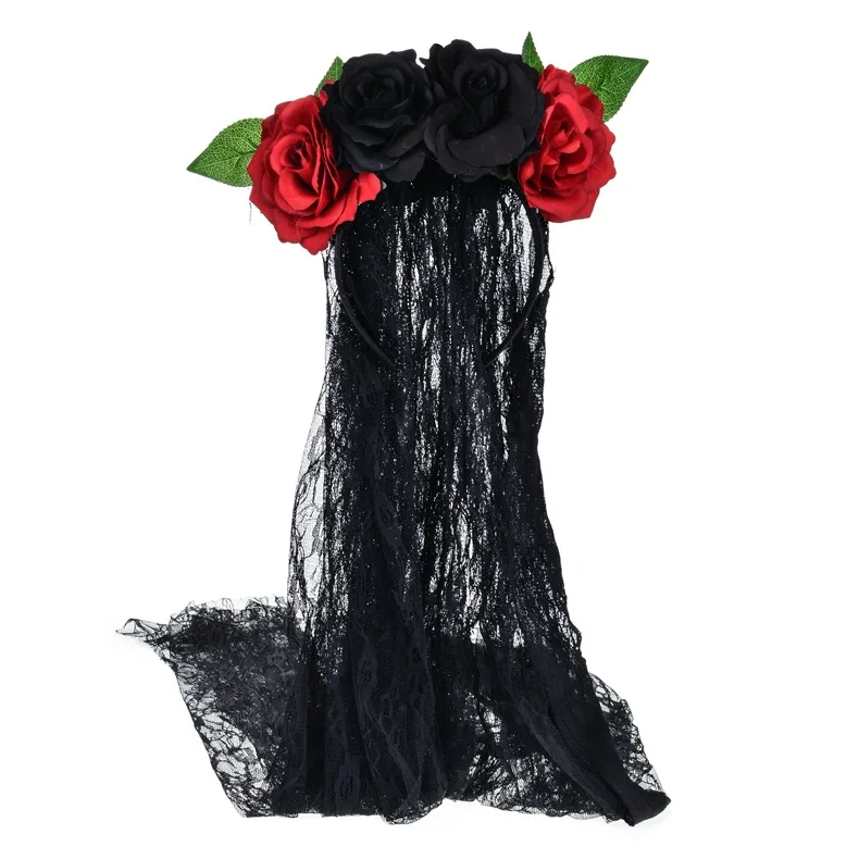 Ношение мексиканский Хэллоуин головной убор аксессуары девушки розы подарки