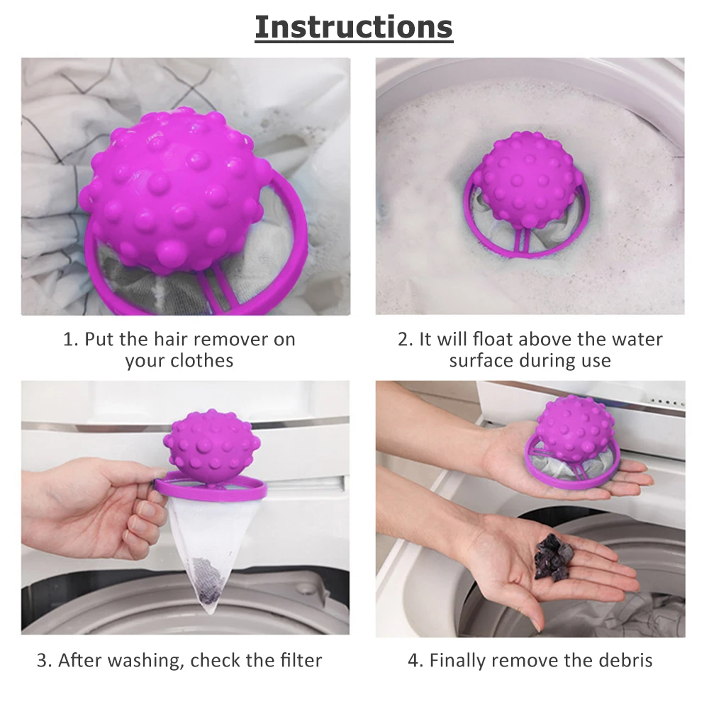 4 шт./компл. Ловец для удаления шерсти домашних животных меховой мешок с фильтром