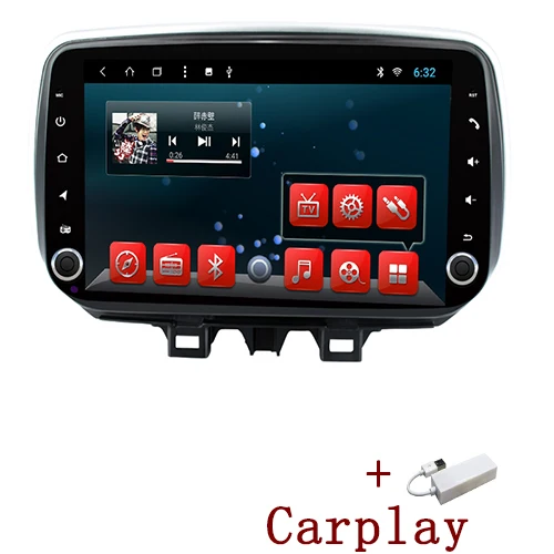 with carplay YAZH 1 Din Авторадио gps для hyundai Tucson/Ix35 с Android 9,0 Восьмиядерный ОЗУ 2 Гб ПЗУ 32 ГБ/10,1 дюймов дисплей - Цвет: with carplay