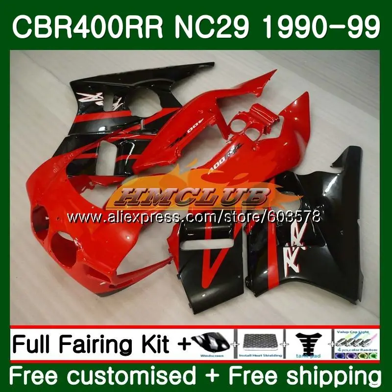 Обтекатель CBR400 RR для HONDA CBR400RR NC29 1994 1995 1996 1997 1998 1999 красный черный 97CL.14 CBR 400 400RR 94 95 96 97