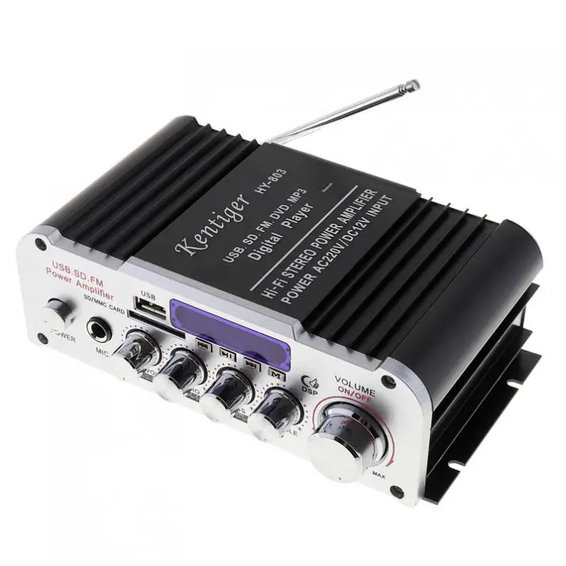 Kentiger HY-803 2CH автомобильный Hi-Fi Bluetooth mp3 amplifier12V amplificador автомобильный аудио стерео усилитель мощности fm-радио плеер
